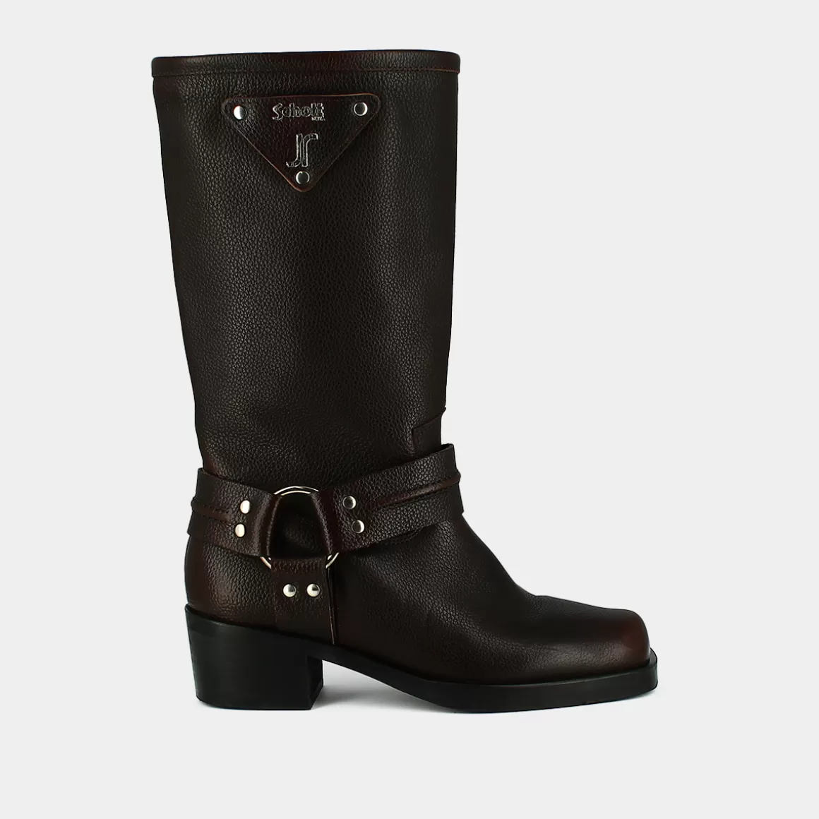 Biker boots with silver buckles and square toes - x Schott<Jonak Cheap
