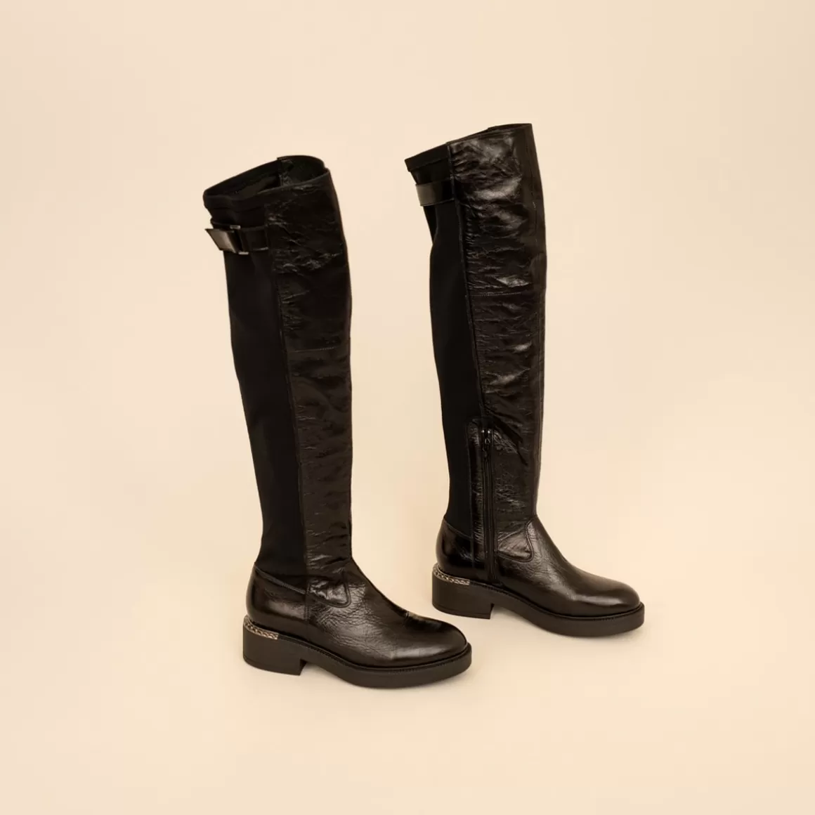 Bi-material boots with buckle<Jonak Flash Sale