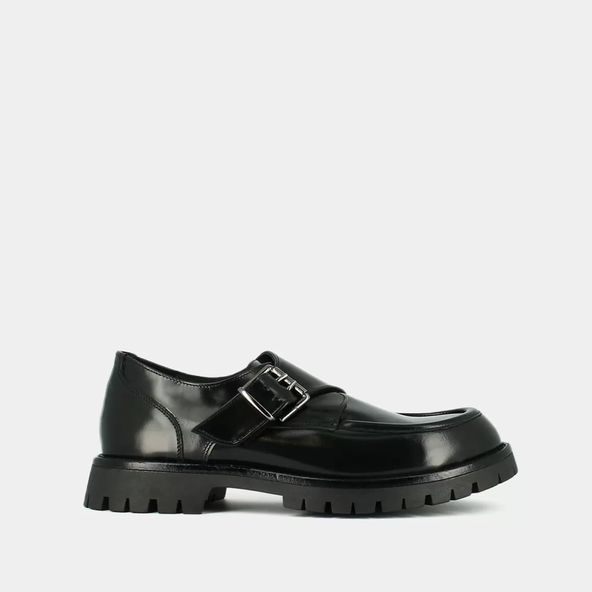 Derbies with flat heels, buckles and visible stitching<Jonak Store