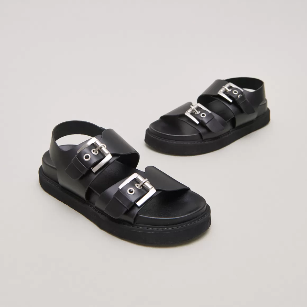 Double buckle sandals<Jonak New
