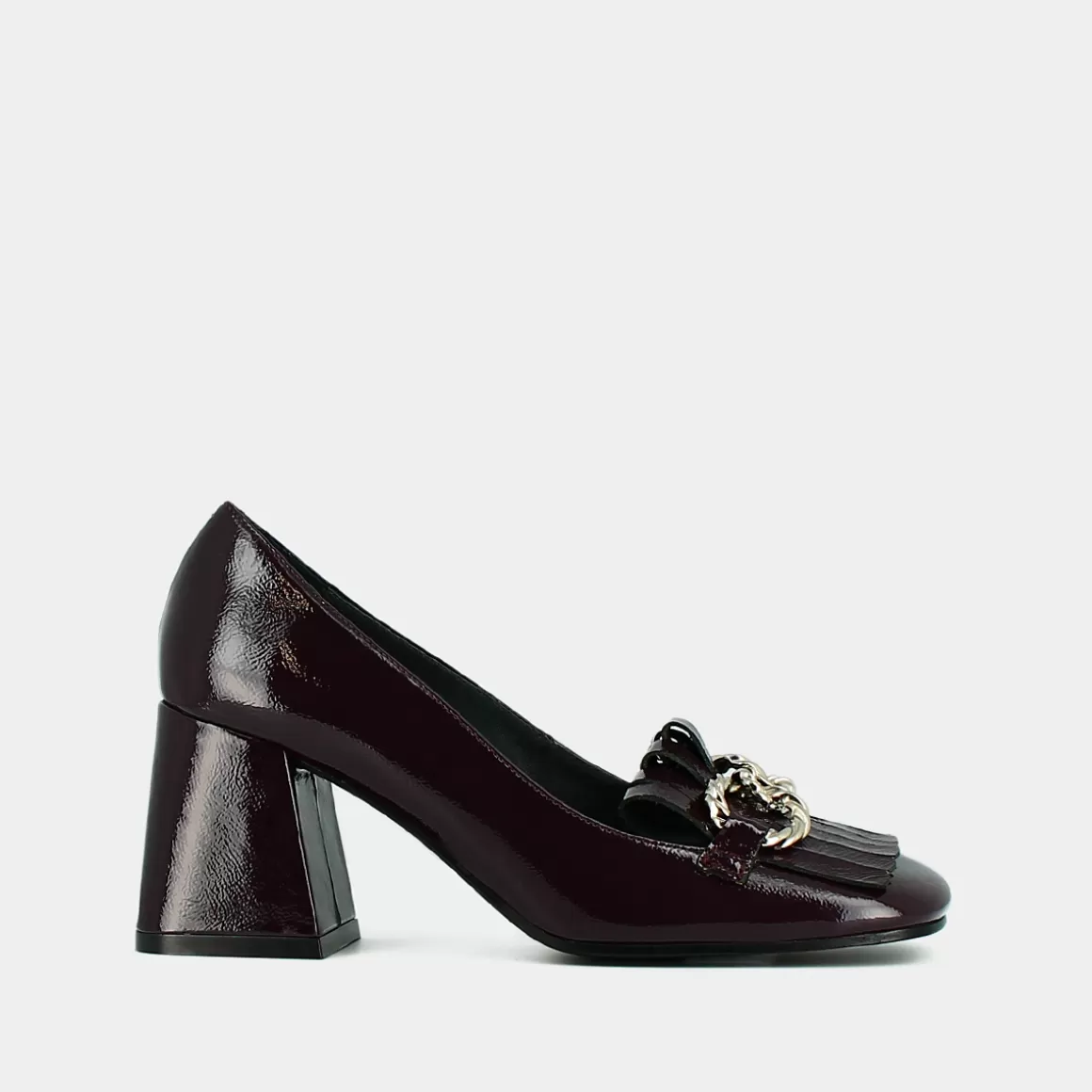 Heeled loafers with silver buckles<Jonak Discount