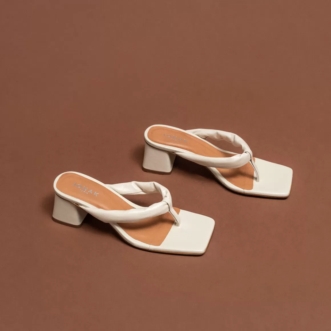 Square-toed mules with strap<Jonak Hot
